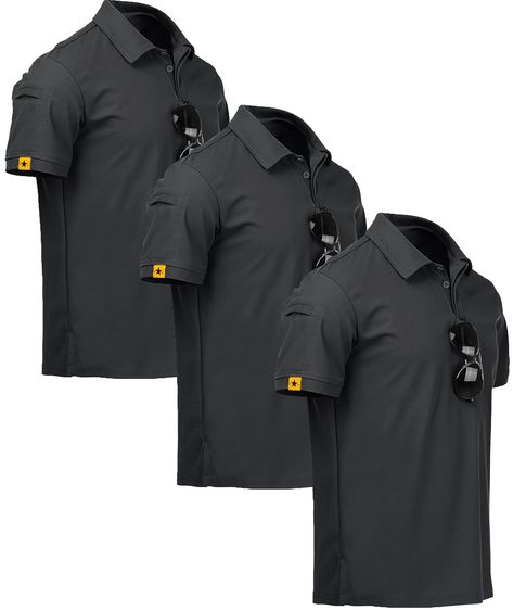 PRICES MAY VARY. MOISTURE WICKING: The fabric of the summer golf shirt absorbs moisture and sweat from the skin and quickly diffuses into the air to keep the skin dry and comfortable. Away from the swelter and odors LIGHTWEIGHT& FLEXIBLE: Anti-wrinkle, soft, breathable fabric.Slips on the body fine, flexible fit. This men's golf polo provides enhanced mobility during the golf swing and outdoor activity. DESIGNS: Right sleeve with a pocket of the tennis shirt for carrying your small accessories. Hanging Sunglasses, Golf Attire For Men, Golf Shirts For Men, Body Freedom, Summer Golf, Tennis Shirt, Polo Shirts For Men, Freedom Design, Tennis Shirts