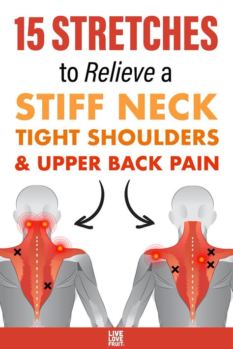 Punkty Spustowe, Být Fit, Neck Pain Exercises, Neck And Shoulder Exercises, Tight Shoulders, Shoulder Exercises, Lower Back Pain Exercises, Neck Exercises, Stiff Neck