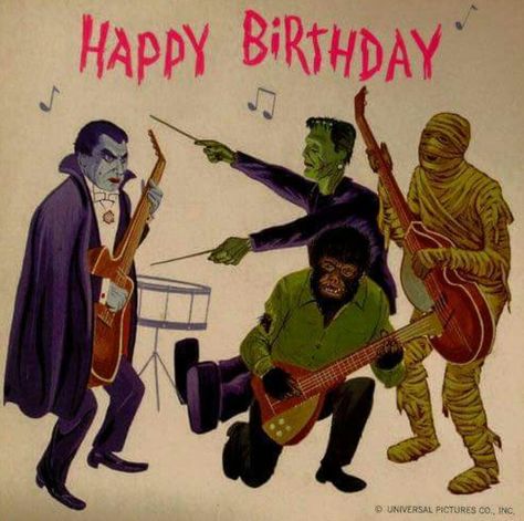 Birthday monsters Happy Birthday Vintage, Vintage Birthday Cards, Happy Birthday Meme, The Boogeyman, Bday Cards, Monster Birthday, Birthday Meme, Vintage Birthday, Happy Birthday Quotes