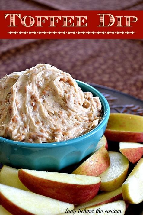 Toffee Dip Toffee Apple Dip, Toffee Dip, Easy Toffee, Fruit Dips Recipes, Nilla Wafers, Sweet Dips, Apple Dip, Toffee Apple, Behind The Curtain