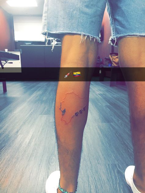 Outline of Ecuador with its latitude Ecuador Tattoo Ideas, Colombian Tattoo Ideas, Ecuador Tattoo, Flag Tattoo, Mexico Flag, Tat Ideas, Tattoo Inspo, New Tattoos, Ecuador