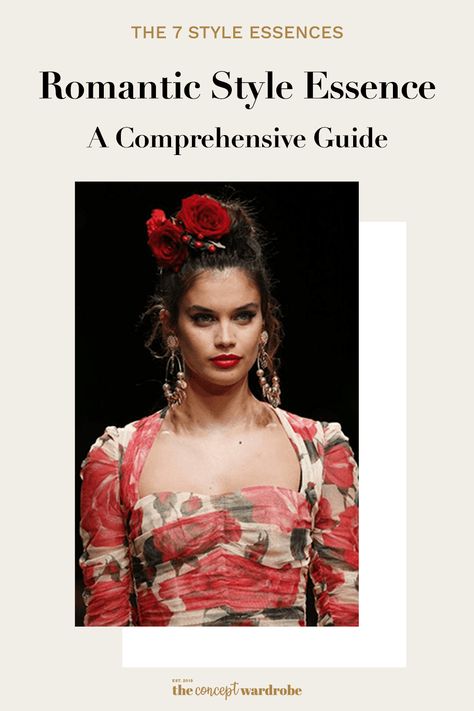 Romantic Style Essence: A Comprehensive Guide Romantic Essence Kibbe, Romantic Essence Style Casual, Kibbe Romantic Accessories, Romantic Looks For Women, Kitchener Essence Romantic, Kitchener Dramatic Essence, Romantic Natural Essence Style, Modern Romantic Style, Soft Dramatic Romantic Essence