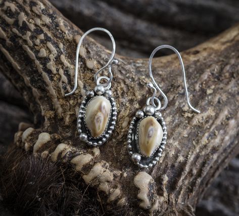 Elk Ivory Earrings, Elk Ivory Ring, Elk Ivory Jewelry, Elk Ivory, Ivory Jewelry, Silver Smithing, Raw Diamond Rings, Diamonds Rings, Metal Smithing