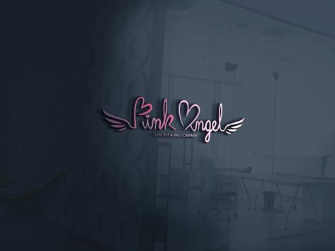 Pink Angel logo by Shwakahar Sarker Angel Wings Logo Design, Angel Logo Ideas, Angel Logo Design, Angel Logo, Candle Logo, Skincare Logo, Angel Nails, Logo Illustration Design, Salon Logo Design