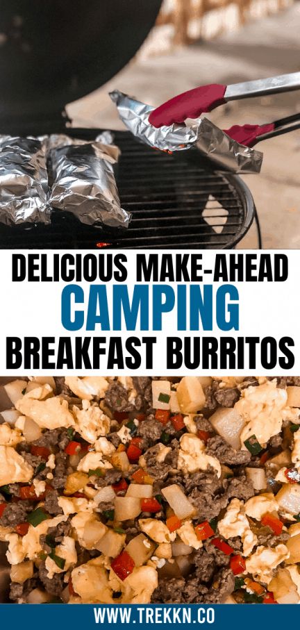 Campfire Burritos, Camping Breakfast Burritos, Make Ahead Breakfast Burritos, Campfire Breakfast, Grill Breakfast, Camping Food Make Ahead, Camping Snacks, Breakfast Burritos Recipe, Camping Breakfast