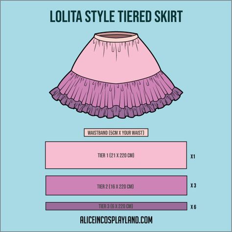 Egl Sewing Pattern, Kawaii Sewing Pattern Clothes, Skirt Patterns Sewing Free, Skirt Drawing Reference, Skirt Drawing, Mood Sewciety, Fluffy Skirt, Skirt Tutorial, Diy Clothes Design