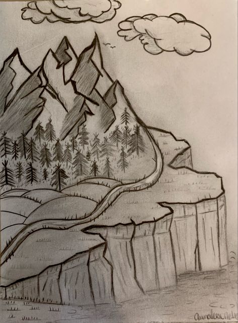 #art #drawing #drawingideas #draw #artcreative #artist #mountains #artwork Ridge Drawing Ideas, Mountain Scape Drawing, Ridge Drawing, Mountain Pencil Drawing, Mountain Drawing Pencil, Drawing Mountains Pencil, Mountain Sketch Pencil, Mountain Ranges Drawing, Pencil Drawing Nature