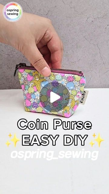 How To Sew A Coin Purse, Coin Purse Pattern Free, Coin Bag Diy, Diy Coin Purse Pattern, Coin Purse Sewing, Card Wallet Pattern, Diy Pouch No Zipper, Diy Coin Purse, Purse Patterns Free