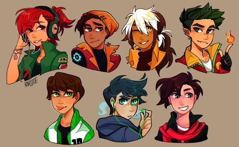 Post-canon/older shounen cartoon protag designs. My hyperfixations edition. Randy Cunningham Ninja Total, American Dragon, Generator Rex, Ben 10 Comics, Ghost Boy, Danny Phantom, Cartoon Crossovers, A Ghost, Classic Cartoons