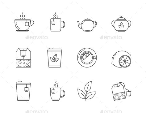 12 Tea line icons ¨C tea bags, tea cups and mugs, leaves, lemon, sugar, teapot  Archive contains: - Vector EPS10 file with editable Sweet Tea Tattoo, Small Tea Cup Tattoo, Matching Tea Tattoos, Tea Inspired Tattoos, Tea Tattoo Minimalist, Tea Mug Tattoo, Tea And Toast Tattoo, Tea Icon, Tea Tattoos