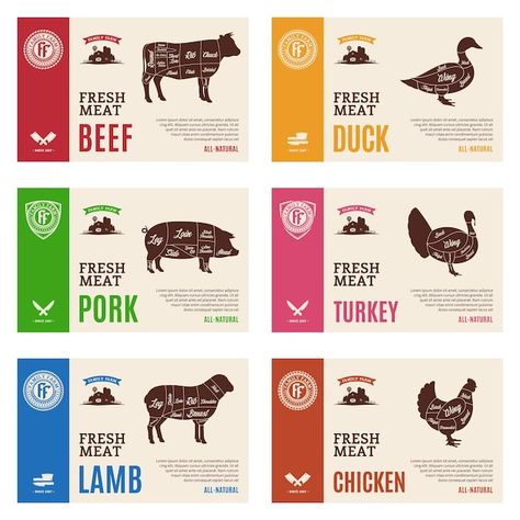 Beef Packaging Design, Meat Packaging Design, Food Label Design, Meat Branding, Meat Design, Carne Adobada, Meat Packaging, Healthy Food Branding, Cow Meat