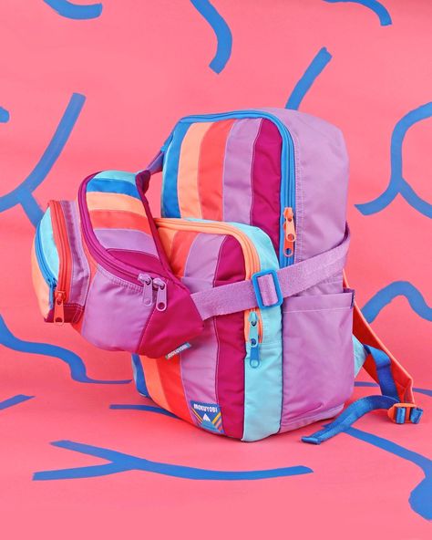 NEW IN! Explore our new matching color block stripe Fanny Pack Sling & Monterey Backpack... I spy our new custom lavender color in this photo #colorblock #stripe #crossbodybag #madeinlosangeles #backpack I Spy, Lavender Color, Monterey, Fanny Pack, Color Matching, Color Block, Lavender, Backpacks, Color