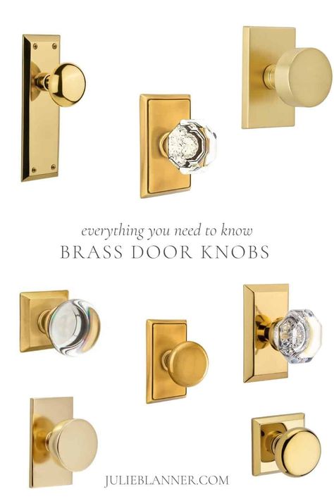 Interior Doorknob Ideas, Birmingham House, Traditional Interior Doors, Antique Brass Door Knobs, Glass Doorknobs, Bathroom Door Knob, Antique Brass Door Handles, Antique Door Hardware, Mint Decor