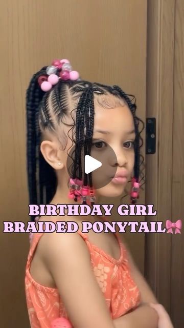 Bad Btch Empire 🥂 on Instagram: "🎀 @l8dynco.salon 🎀  •  STL BASED •  Text (314)600-5056  Check out our booking site for beautiful hair experience 🫶🏾   Style: Birthday Pony🩷 (under kids styles) Price: $150  Duration: 4 hours  Follow ••— @l8dynco.salon —•• for trending hairstyles, braiding tips, upcoming braiding classes, etc ✨🤌🏾🙏🏾 Follow ••— @l8dynco —•• for trending apparel & pieces, shoes, styling tips, - -  #stlbraider #stlquickweave #stlfrontals #stlponytails #hairpage #stlbraidingclass #braidinspo #hairstyles #trendinghairstyles #richoffhair #satisfyingvideos #love #straightbacks #braidedhairstyles #hairstylist  #stitchbraids #braidswithbabyhair #blackgirlbrsids #nailahdidit #ameenahh #estlhairstylist #hairstyles #slayeshairstyles #estlponytails #blackgirlhairstyles #hairrevi Cute Easy Braided Hairstyles For Little Black Girls Simple, Children's Braids Black Hairstyles, Back To School Braids Hairstyles For Kids, Little Black Girls Hairstyles For School Braids Cute, Pussycat Hairstyles For Kids Braids, Children Braided Hairstyles For Kids, Girl Braided Hairstyles Kids Black, Kid Birthday Hairstyles, Braids For Black Kids Girl Hairstyles