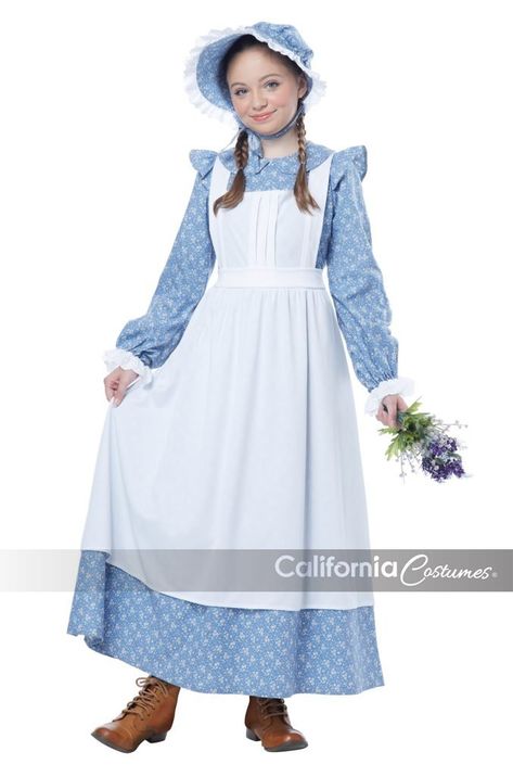 Pioneer Girl Pioneer Girl Costume, Pioneer Costume, Pioneer Clothing, Pioneer Girl, Pioneer Dress, Colonial Dress, California Costumes, Laura Ingalls Wilder, Laura Ingalls