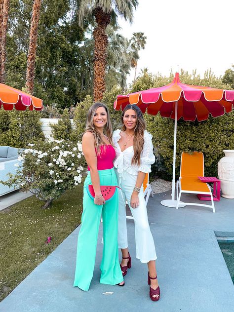 Palm Springs Bachelorette — Full Itinerary + What to Wear Palm Springs Party Outfit, Bachelorette Palm Spring, Palm Springs Pool Party Outfit, Palm Springs Outfits Summer, Fort Lauderdale Bachelorette Party Outfits, Palm Springs Night Out Outfit, Palm Springs Dinner Outfit, Palm Springs Vacation Outfits, Palm Springs Attire