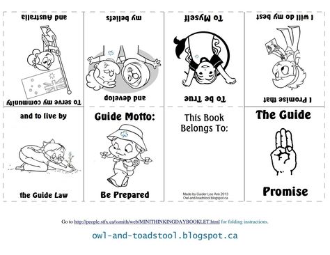 Australian Promise mini book...new promise  http://owl-and-toadstool.blogspot.ca/2013/01/happy-australia-day.html Brownie Meeting Ideas, Brownies Girl Guides, Brownies Activities, Girl Scout Promise, Brownie Guides, Scout Law, Rainbow Promise, Girl Scout Law, Brownie Badges