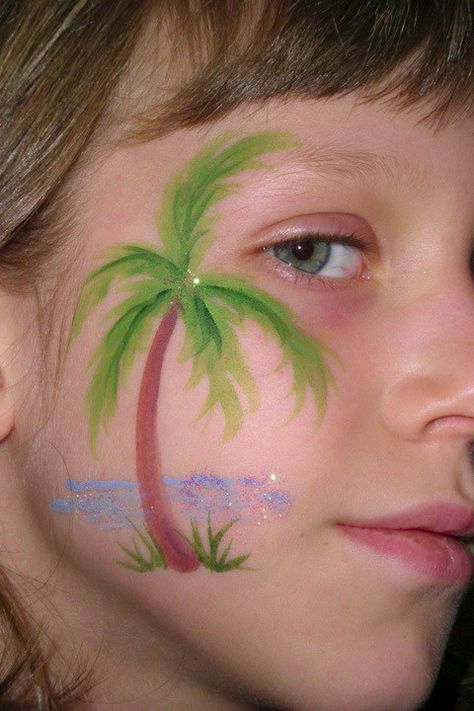 Perfect for the tropical party coming up! Face Paint Party, Seal Face, Clown Horror, Face Painting Easy, Tree Faces, Face Painting Designs, Tropical Party, Painting Designs, Paint Party