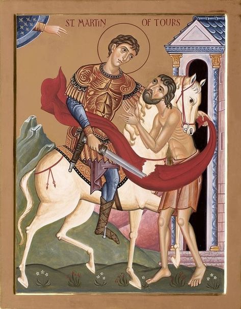 Saint Martin Of Tours, Monastery Icons, Alter Ideas, St Martin Of Tours, Orthodox Iconography, Catholic Theology, Saint Feast Days, Icon Photos, Egg Tempera