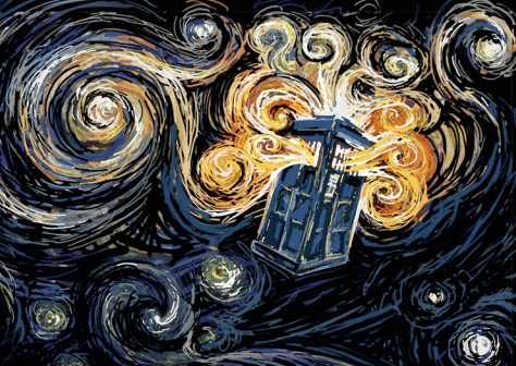 Exploding TARDIS Tardis Painting, Tardis Starry Night, Doctor Who Wallpaper, Doctor Who Fan Art, Kunst Tattoos, Doctor Who Art, Doctor Who Tardis, Arte Van Gogh, Wibbly Wobbly Timey Wimey Stuff