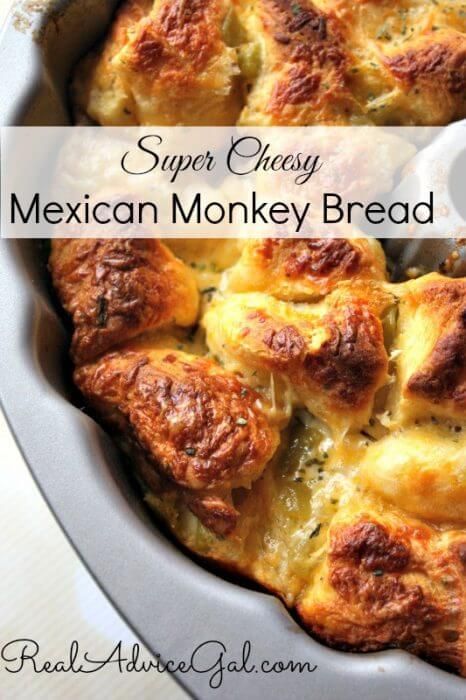 Mexican Monkey, Football Apps, Savory Monkey Bread, Bundt Pan Recipes, Mexican Side, Easy Monkey Bread, Monkey Bread Recipe, Mexican Bread, Savory Foods