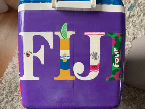 Frat Cooler Designs, Fiji Frat Coolers Ideas, Fiji Frat Cooler, Cooler Ideas Fraternity, Fiji Cooler Fraternity, Fiji Frat, Fiji Cooler, Name On Frat Cooler, Nola Frat Cooler