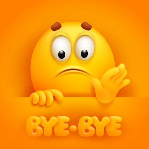 Bye-bye. cute emoji cartoon character on... | Premium Vector #Freepik #vector #cute #face #smile #3d Bye Dp, Bye Emoji, Laughing Emoticon, Angry Emoticon, Surprised Emoji, Emoji Cartoon, Happy Emoticon, Emoji Man, Cool Messages