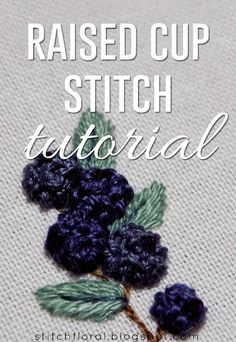 Raised Stitch Embroidery, Needlepoint Flowers Patterns, Raised Embroidery Stitches, Needlepoint Stitches For Flowers, Advanced Embroidery Stitches, Blackberry Embroidery, 3d Embroidery Techniques, Diy Embroidery Art, Stumpwork Embroidery