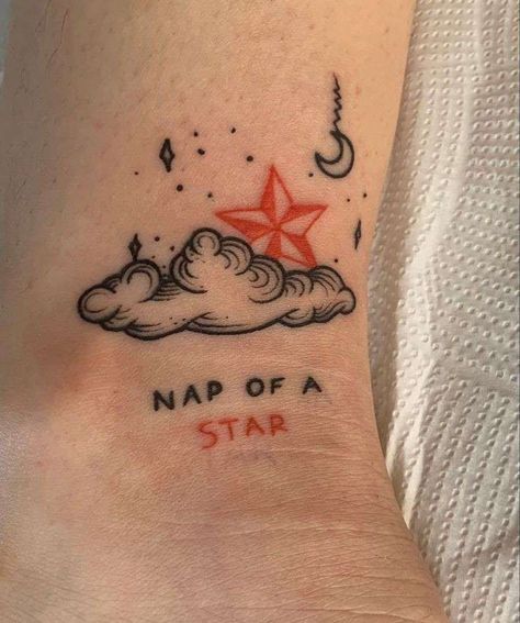 Txt Inspired Tattoos, Kpop Tattoos Ideas, Nap Of A Star Txt, Tomorrow X Together Tattoo, Celeste Tattoo, Kpop Inspired Tattoos, Txt Tattoos, Kpop Tattoo Ideas, Tomorrow Tattoo