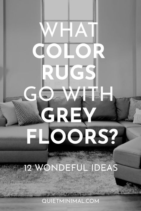 Rugs That Go With Light Grey Floors, Grey Floor With Rug, Rugs On Gray Tile Floor, Grey Laminate Flooring With Rug, Rug On Gray Wood Floor, Grey Floor Rugs, Grey Brown Floors Living Room, Rugs For Grey Floors Living Room, Dark Grey Flooring Bedroom