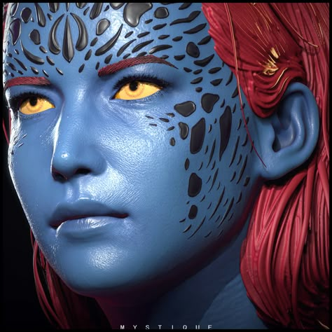 Mystique Xmen Fanart, Mystique Makeup, Mystique Jennifer Lawrence, Jennifer Lawrence X Men, Mystique Comic, Marvel Makeup, Mystique Xmen, Mystique Costume, Marvel Mystique