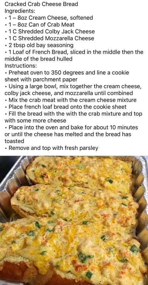 Cracked Crab Cheese Bread Cracked Crab, Crab Cake Sandwich, Family Dinner Menu, Lump Crab Cakes, Lake Of The Woods, Hot Sandwiches, Cheese Bread Recipe, Lump Crab, Cajun Dishes