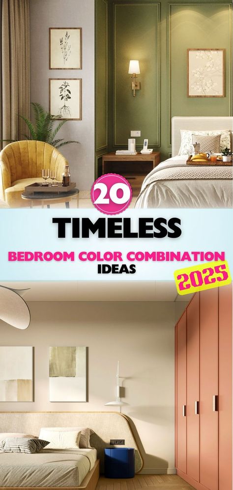 These trending bedroom color combinations are perfect for creating a relaxing, welcoming space that reflects both modern trends and timeless design. Floor And Wall Color Combinations Bedroom, Modern Bedroom Colour Schemes, Bedroom Paint Colours 2024, Bedroom Ideas Color Palettes, Bedroom Color Combinations Paint, Paint Colors For Bedroom, Bedroom Color Scheme Ideas, Small Bedroom Colours, Stylish Bedroom Ideas