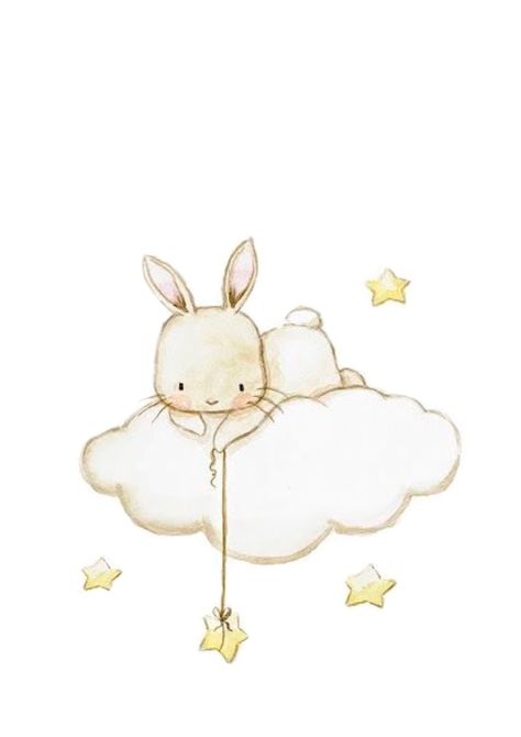 Bunny Nursery Art, Bunny Wall Art, Hantverk Diy, Stars Art, Bunny Nursery, 강아지 그림, Star Nursery, Bunny Art, Baby Wall Art