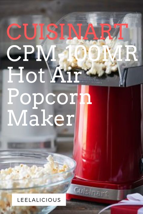 The Cuisinart CPM0100 MR Hot Air Popcorn Maker is the best selling air popper on Amazon. For a good reason! It's an elegant small appliance that makes up to 10 cups of popcorn in less than 3 minutes with just hot air. Find out if it is a good fit for your needs! #popcorn #smallappliance #appliance #airpopper #popper #homemade #snack #review #cuisinart Cuisinart Popcorn Maker, Air Popcorn Maker, Air Popper, How To Make Popcorn, Popcorn Makers, Healthy And Fitness, Best Popcorn, Popcorn Popper, Popcorn Machine