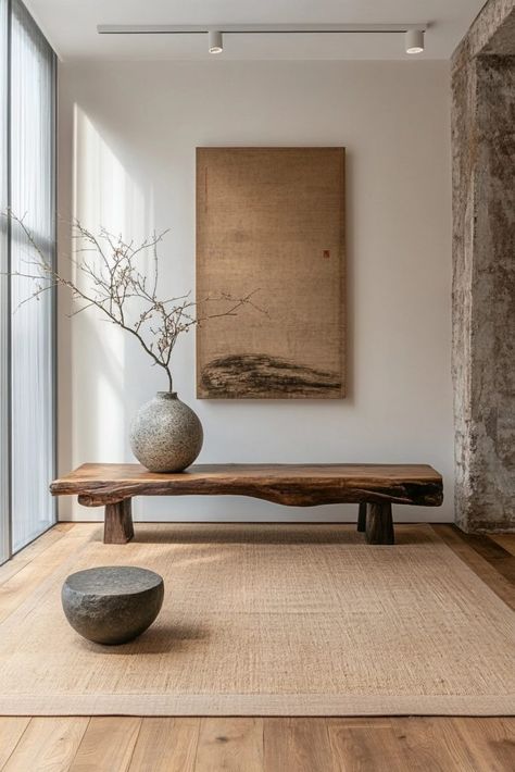 29 Scandinavian Japanese Interior Ideas for a Zen-Inspired Home 1 Japanese Entryway Ideas, Japanese Storage Solutions, Scandinavian Japanese Interior, Japanese Zen Interior, Japanese Entryway, Zen Style Interior, Zen Meditation Space, Scandinavian Loft, Japanese Garden Landscape