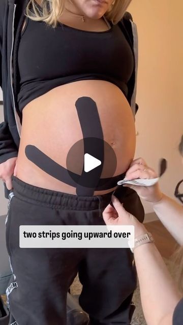 All Natural Health & Wellness on Instagram: "Belly taping is a great way to give your abs some support during pregnancy without the bulk and restriction of a belly band!  To try this simple taping method at home, you’ll want to start with clean, dry skin. I always round the edges of the tape to help it stick, and I recommend removal after a shower- using a generous amount of a body oil will help to dissolve the adhesive.   Lots of mommas find their skin is very sensitive during pregnancy, so I recommend small patch testing and using sensitive skin specific tape- you can find my favorites in the ANH shopify ❤️  #pregnancytips #pregnancyhelp #bellyband #pregnancysupport #diastasisrecti #kinesiotaping #ktape #rocktape" K Tape Pregnancy, K Tape For Pregnancy, Kt Tape Pregnancy, Pregnancy Line On Belly, Kinesio Tape Pregnancy, Pregnancy Tape Belly, Kt Tape For Pregnant Belly, Taping Pregnant Belly, Kinesiology Taping Pregnancy