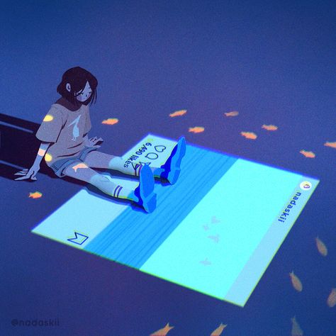 Perfectionism Illustration, Ghosts Illustration, Animation Poster, Memory Illustration, Blue Illustration, Instagram Illustration, Illustrator Art, Animation Artwork, Arte Inspo