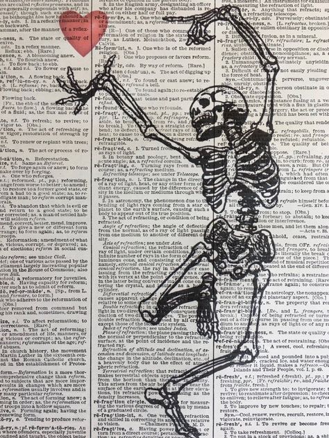 Goku Png, Heart Skeleton, Skeleton Artwork, Vintage Pages, Skull Wall Art, Nurse Art, Dictionary Prints, Dictionary Page, Dictionary Art