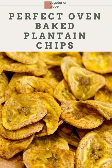 Perfect oven baked plantain chips that are crispy, delicious and healthy. They require less than 7 ingredients and will be ready in less than 30 minutes! Plantain Chips Recipe, Baked Plantain Chips, How To Cook Plantains, Baked Plantains, Plantain Chips, Chips Recipe, Free Snacks, Oven Baked, Healthy Sweets