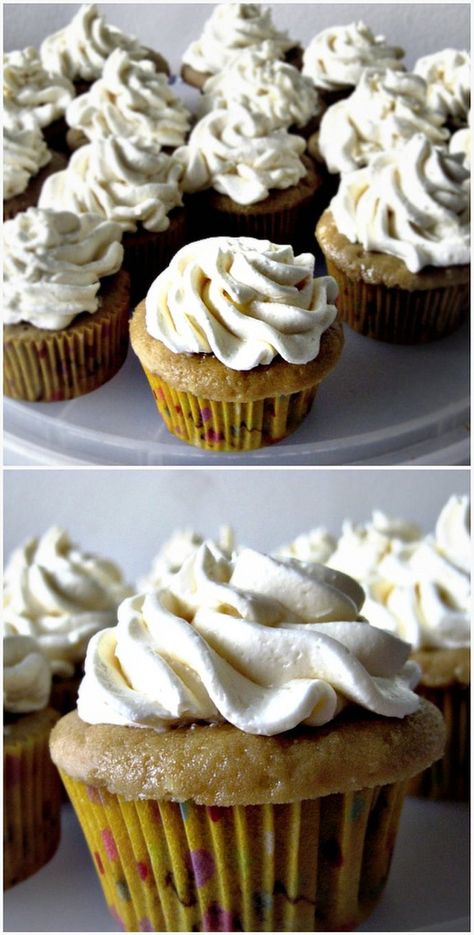 caramel macchiato cupcakes with caramel italian meringue buttercream and a hint of sea salt Caramel Macchiato Cupcakes, Carmel Macchiato, Cupcakes With Caramel, Delicious Cupcakes Recipes, Italian Meringue Buttercream, Italian Meringue, Sliced Bread, Meringue Buttercream, Delectable Desserts