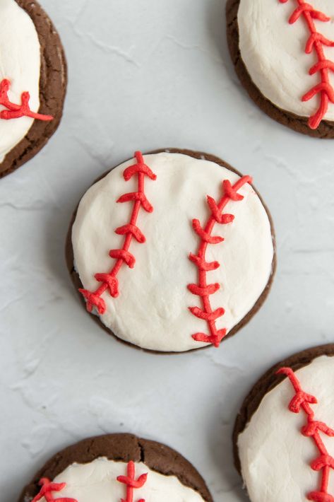 the sandlot baseball dirt cookies The Sandlot Birthday Cake, Baseball Oreo Cookies, The Sandlot Cookies Decorated, Dirt Cookies, Baseball Mitt Cookies, Baseball Birthday Cookie Cake, Chocolate Dirt, Baseball Cookies, The Sandlot