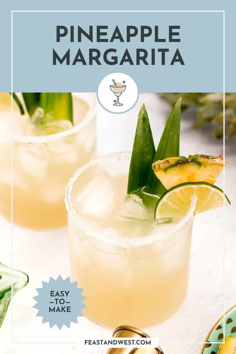 Immerse yourself in the essence of summer with a tropical twist on a classic favorite, Pineapple Margaritas. Bursting with vibrant flavors, this refreshing cocktail marries the sweetness of ripe pineapple with the zesty kick of tequila and lime. It’s an escape in every sip. https://feastandwest.com/2024/05/03/pineapple-margarita/ Pineapple Cocktail Recipes, Pineapple Margaritas, Pineapple Margarita Recipe, Frozen Drinks Alcohol, Prickly Pear Margarita, Flavored Margaritas, Breakfast Cocktails, Easy Margarita, Chili Lime Seasoning