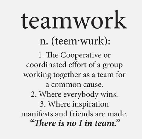 There is no I in team ... https://www.facebook.com/lawatwork?fref=ts There Is No I In Team, No I In Team, I In Team, Group Work, Teamwork, Vinyl Wall, Thought Provoking, Beautiful Words, A Team