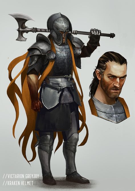 Victarion Greyjoy. Greyjoy Art, Victarion Greyjoy, Dragons Inspiration, Fantasy Humans, Dnd Concept, Fantasy Inspo, Men Art, Fantasy Figures, Fantasy Heroes