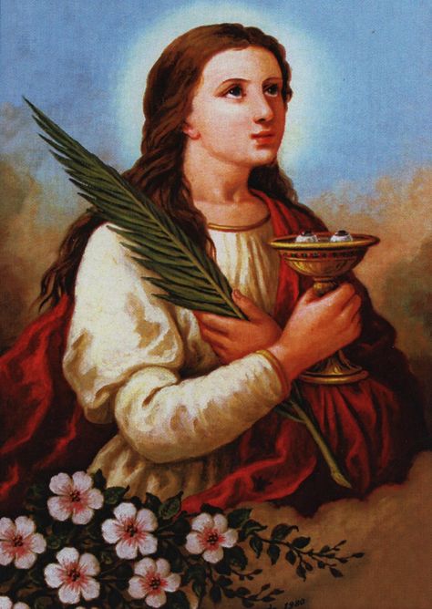 Sicilian virgin martyr. Painting by R. Stramondo (1980). Chapel of St. Lucy, mother church of Belpasso, Italy. Saint. Martyr Painting, Christian Quotes Art, St Lucy, Santa Filomena, Saint Philomena, Famous Saints, Saint Lucy, Assumption Of Mary, Colonial Art