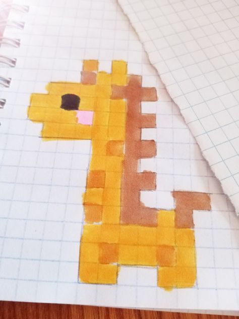 Baby giraffe Giraffe Pixel Art, Book Art Diy, Baby Giraffe, To Do, Art Diy, Pixel Art, Book Art, Quick Saves, Art