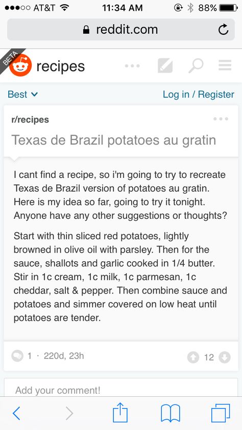 Texas de Brazil potatoes au gratin Texas De Brazil Potatoes Au Gratin, Best Grilled Chicken Recipe, Hamburger And Potatoes, Oven Roasted Sweet Potatoes, Cheesy Potatoes Recipe, Au Gratin Potato Recipes, Recipes With Ingredients, Au Gratin Recipes, Garlic Roasted Potatoes