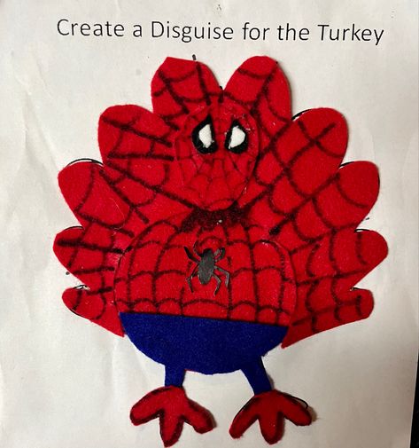 Disguise A Turkey Spiderman, Disguise A Turkey Easy, Spider Man Turkey Disguise, Spiderman Turkey Disguise, Turkey Disguises, Turkey Disguised, Disguise Turkey, Turkey In Disguise, Disguise A Turkey