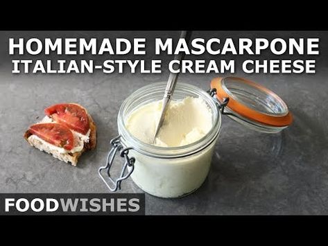 Chef John Food Wishes, Homemade Mascarpone, Chef John Recipes, Cheese Recipes Homemade, Homemade Cream Cheese, Italian Recipes Dessert, Food Cheese, Cheese Food, Chef John